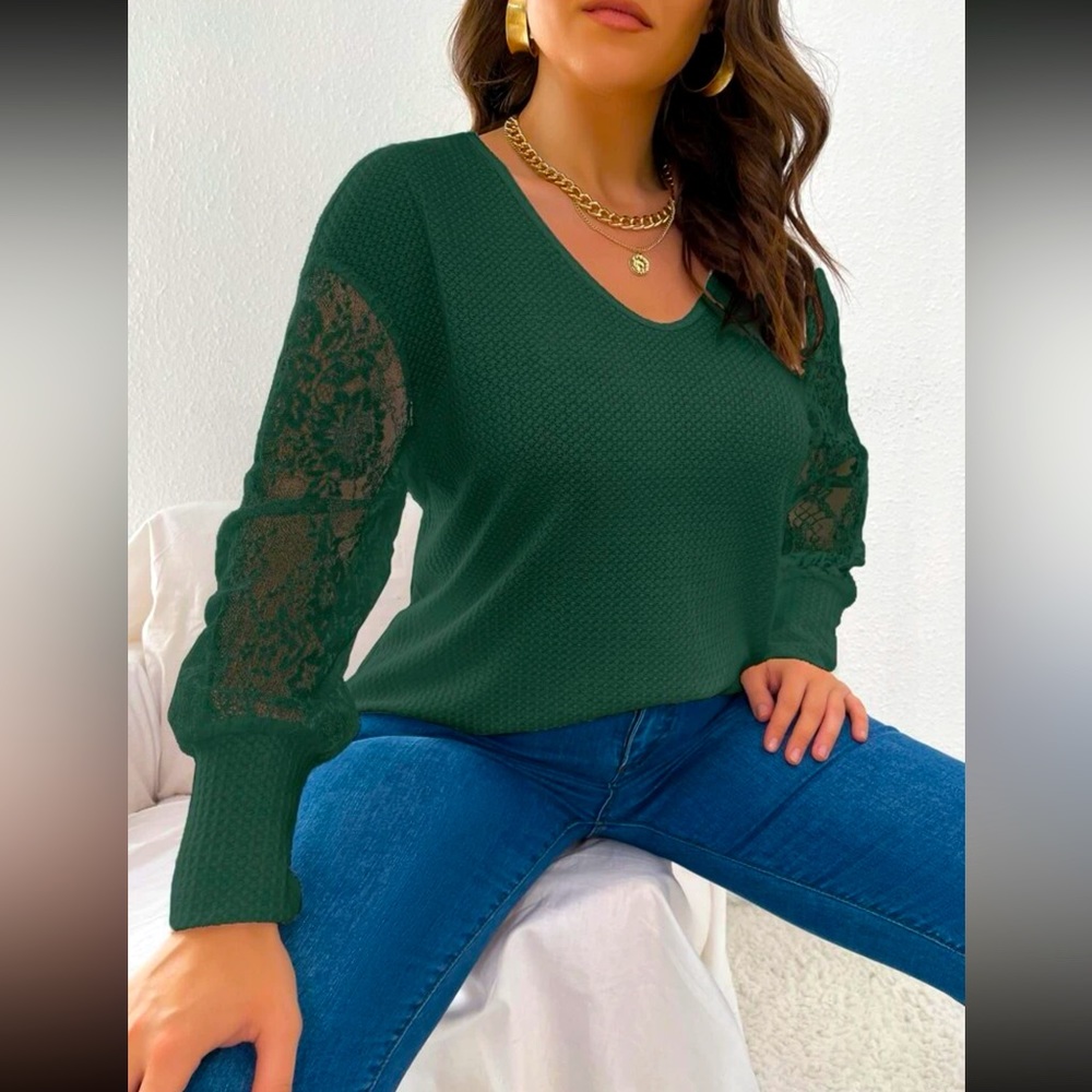 SHEIN Lace Long Sleeve Top